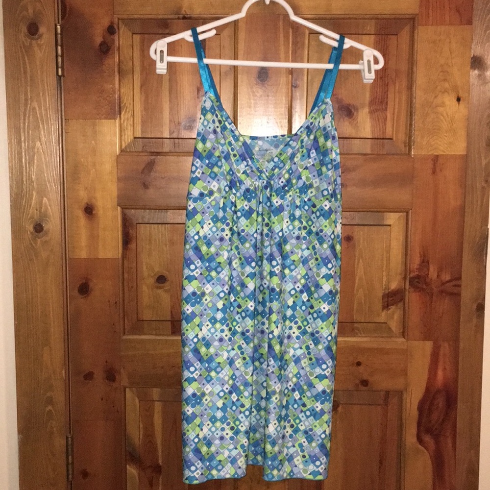 Nightgown of Blues, Greens & White